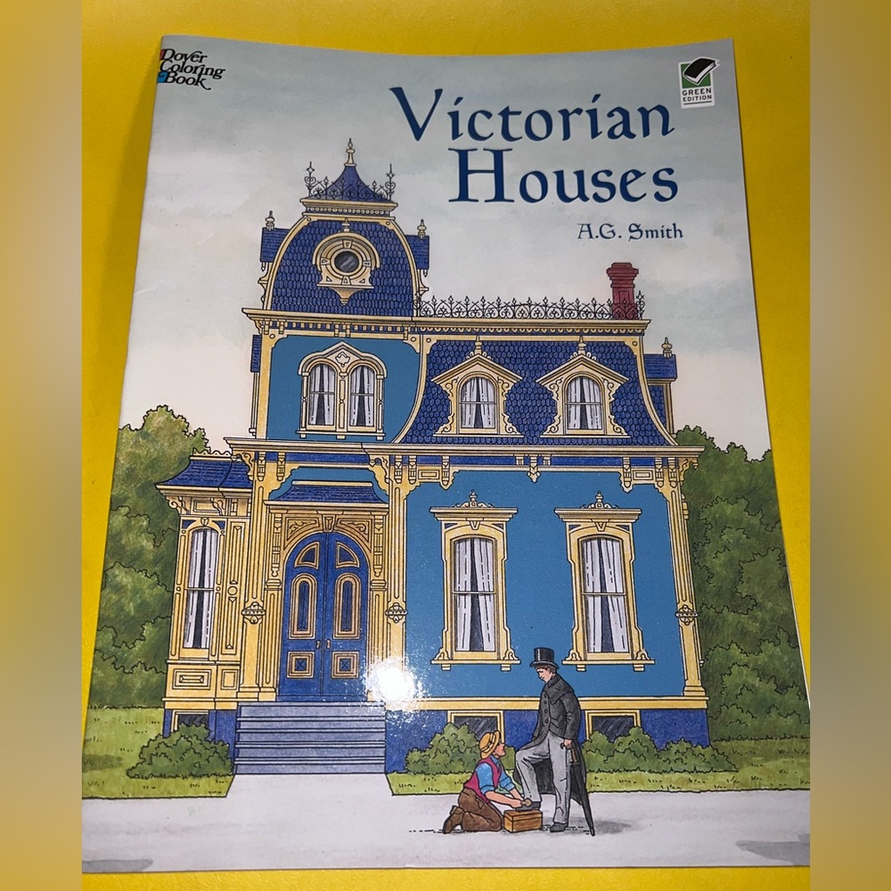 Artistic COLORING BOOK 20 pages old Victorian house home architecture 2001 rare
